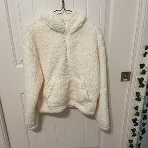 Fluffy quarter-zip hoodie•PacSun•Off-white•Size S